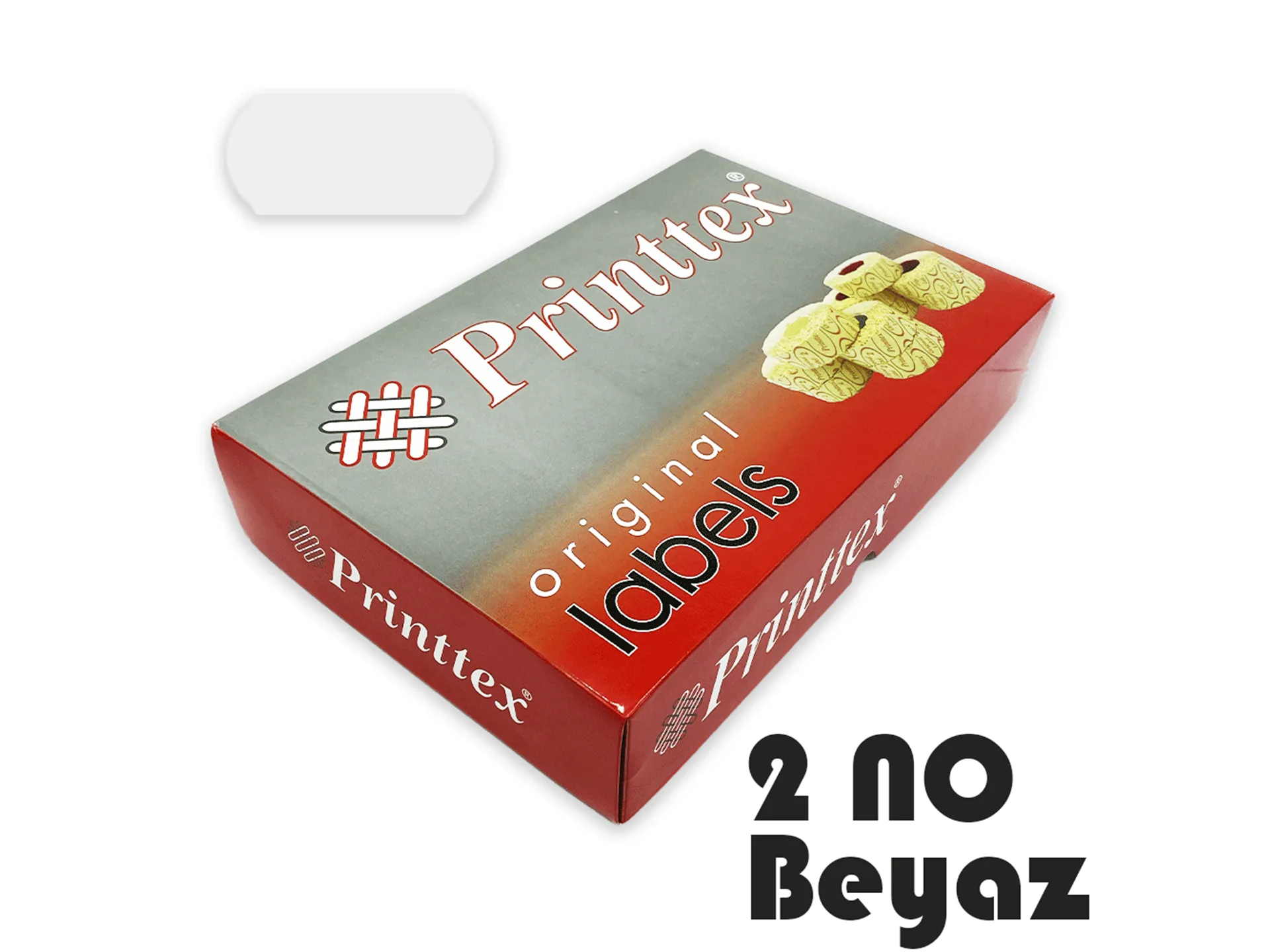 Printtex Meto Label White No. 2 – 1,500 pcs, 42 Rolls