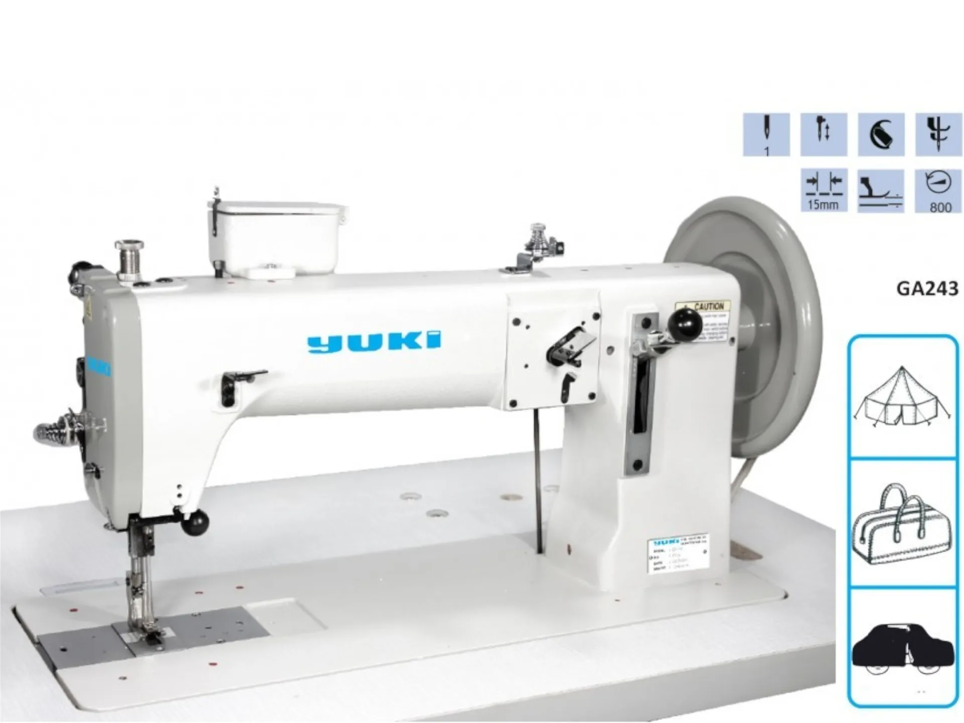 YUKI Single Needle Sewing Machine – Twin Presser Foot, Extra Heavy Duty