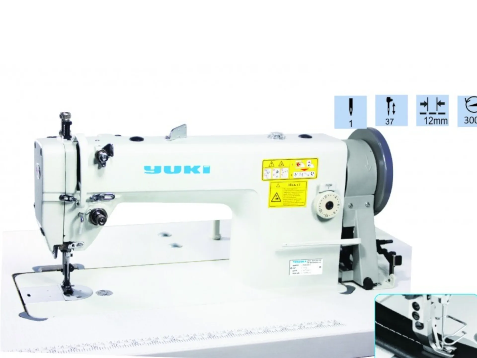 YUKI Single Needle Sewing Machine – Twin Presser Foot (26 cm)
